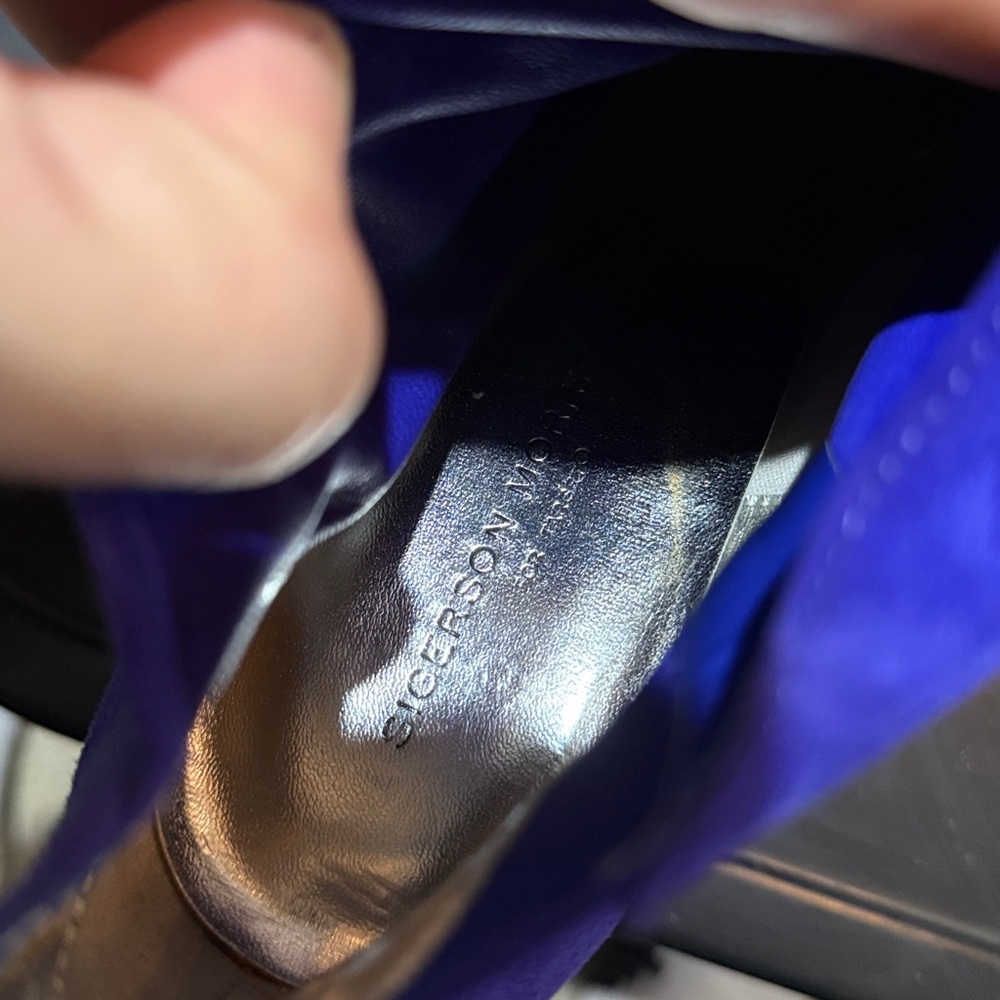 Sigerson Morrison Blue Suede Leather Boots - Picture 5 of 6